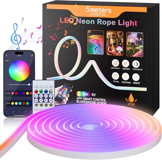 🌈 NeoLight™ RGB – La Bande LED Néon 5M qui Sublime Votre Espace 🇧🇯