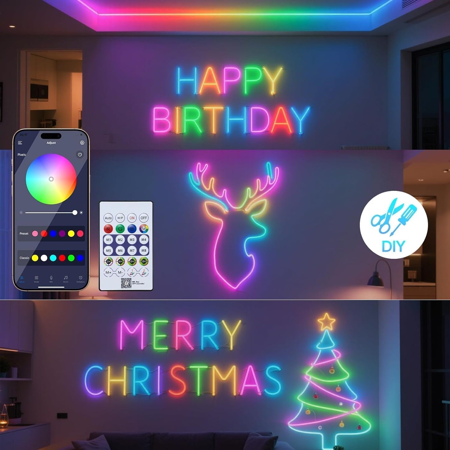 🌈 NeoLight™ RGB – La Bande LED Néon 5M qui Sublime Votre Espace 🇧🇯
