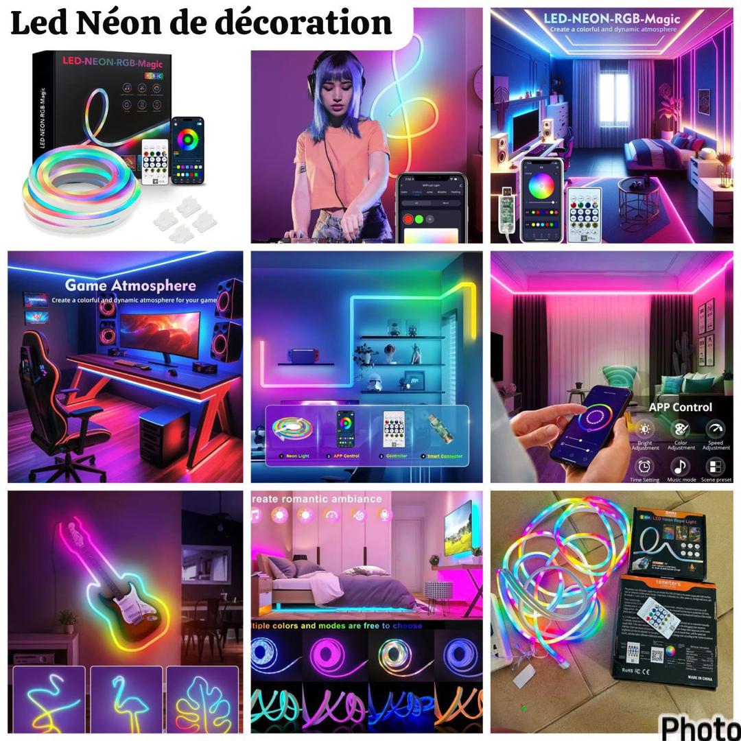 🌈 NeoLight™ RGB – La Bande LED Néon 5M qui Sublime Votre Espace 🇧🇯