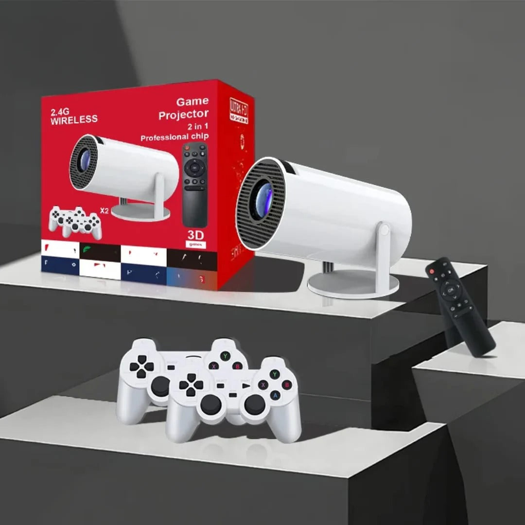 📌 Projecteur Gaming™ – Cinéma + Jeux 3D + Android TV| 150" Full HD 🇧🇯