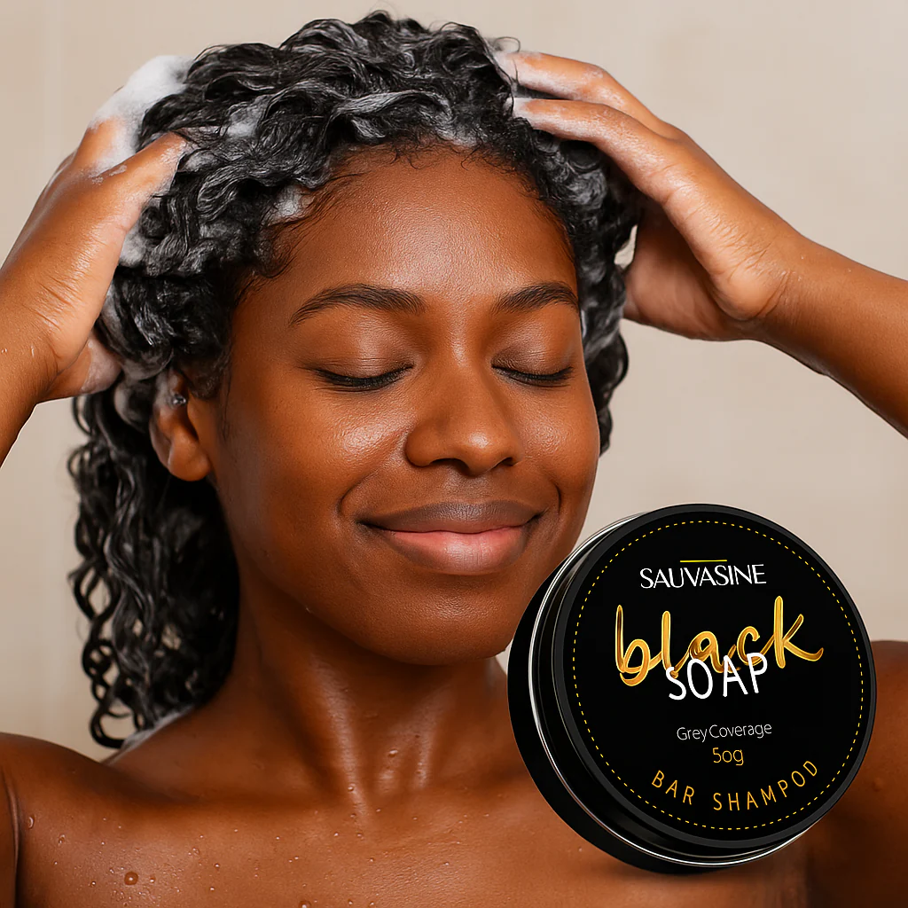 Savon Noir – Anti-Cheveux Blancs 🇧🇯