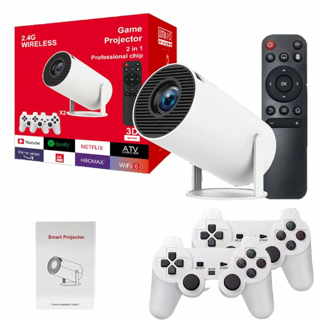 📌 Projecteur Gaming™ – Cinéma + Jeux 3D + Android TV| 150" Full HD 🇧🇯